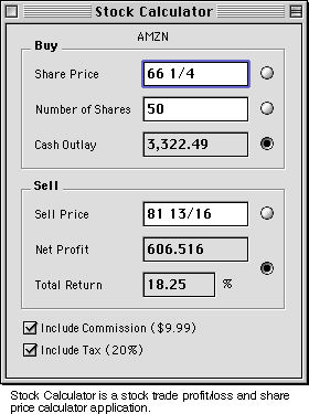 Stock Calculator is a stock trade share price and profit/loss calculator application.