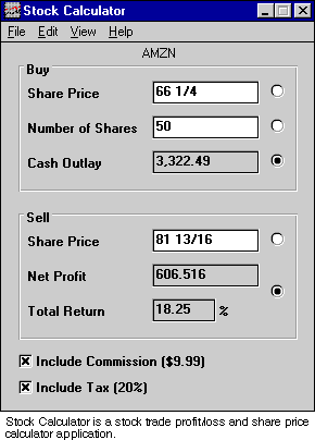 Stock Calculator is a stock trade share price and profit/loss calculator application.