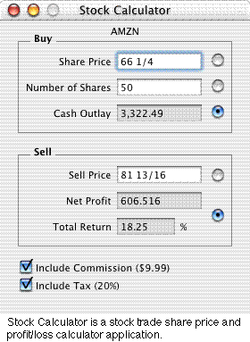 Stock Calculator is a stock trade share price and profit/loss calculator application.