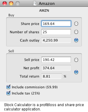 Stock Calculator is a stock trade share price and profit/loss calculator application.